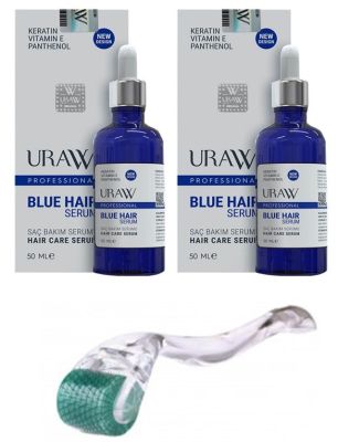 URAW Blue Hair Serum 50ml Set: 2 Stk + gratis Dermaroller